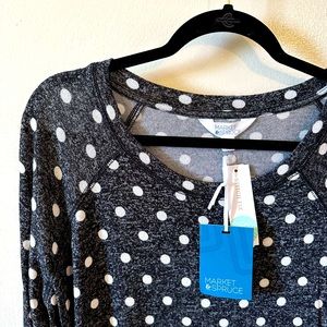 NWT Market & Spruce 1X heathered polka dot shirt